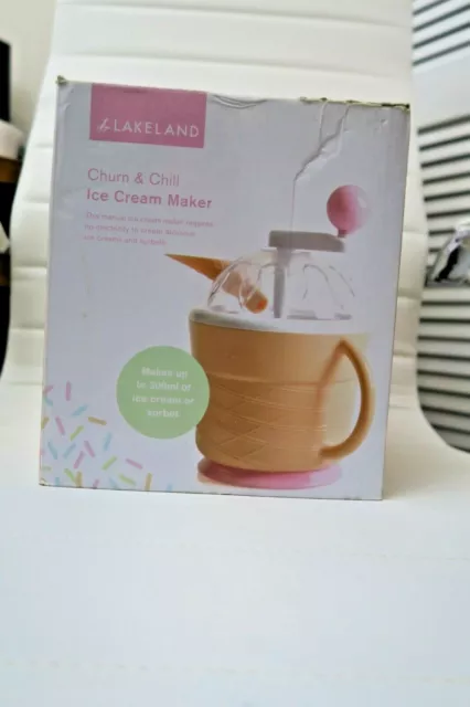 used boxed LAKELAND LIMITED Churn and Chill Ice Cream maker