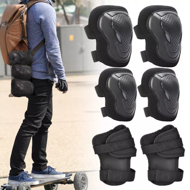 6Pcs Adult Wrist Elbow Knee Pad Skateboard Roller Skate Bike Protective Gear NEW