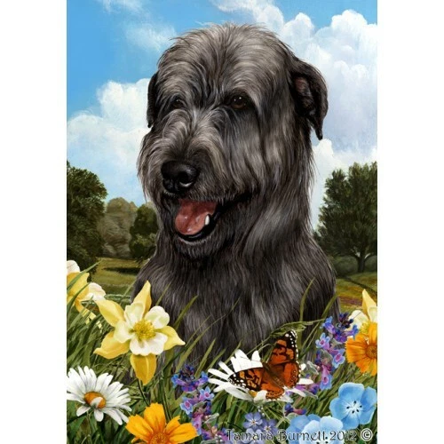 Summer House Flag - Black Irish Wolfhound 18164