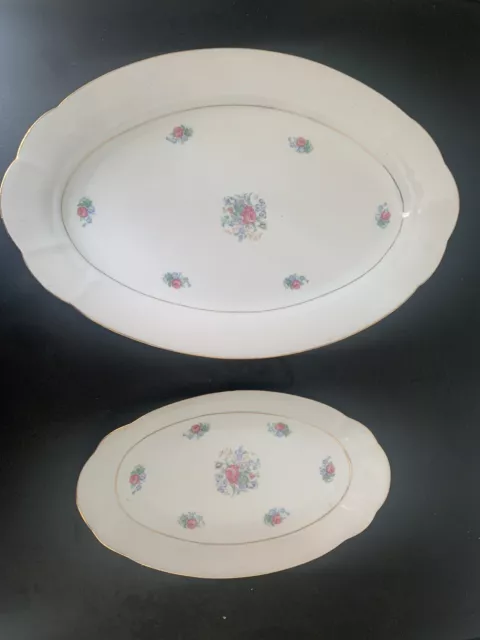 Magnifique Lot De 2 Plats Ovales Porcelaine Limoges