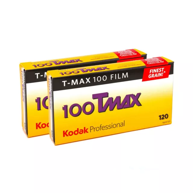 2x Kodak T-Max 100 120 5er Mhd 06-2022 Rollo Película Formato Medio 10 Películas
