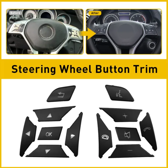 Black Steering Wheel Button Trim For Mercedes Benz E300 E350 E400 12-17 GLE GLS