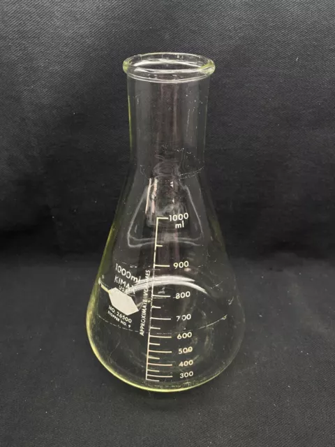 Kimble Kimax Glass 1000mL Narrow Mouth Graduated Erlenmeyer Flask, 26500-1000