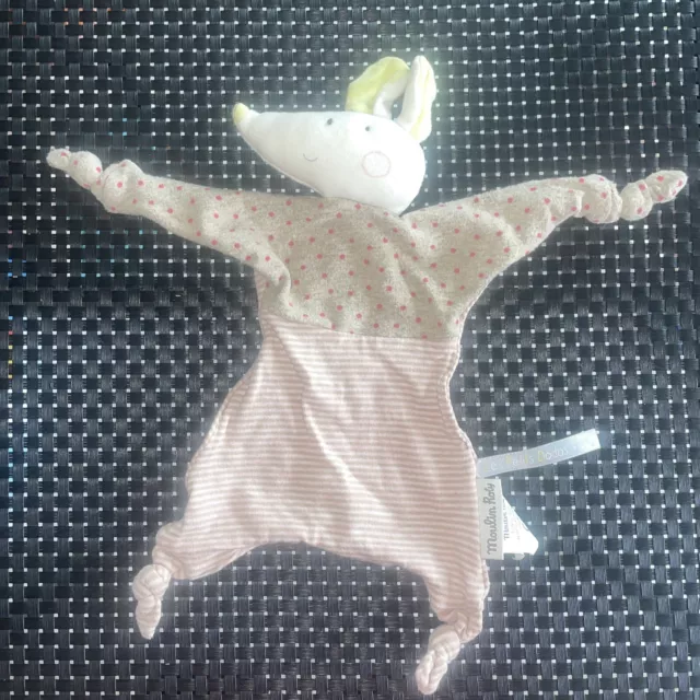 Ca3 Doudou Plat Moulin Roty Les Petits Dodos Souris Rayé Pois Rose Vert 29Cm