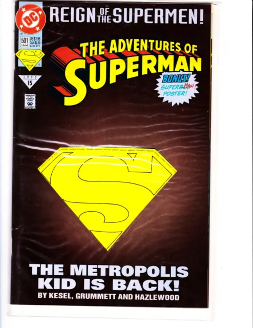 1993 The Adventures of Superman #501 "DC Comics" Comic Book