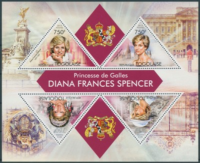 Togo 2013 MNH Royalty Stamps Princess Diana of Wales 4v M/S