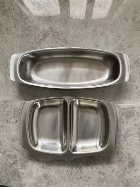 Old Hall Stainless Steel Oblong Serving Dishes X 2