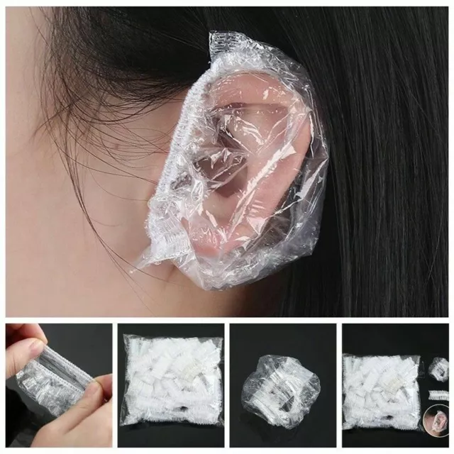 100pcs Disposable Waterproof Ear Cover Bath Shower Salon Ear Hair Dyeing Tool