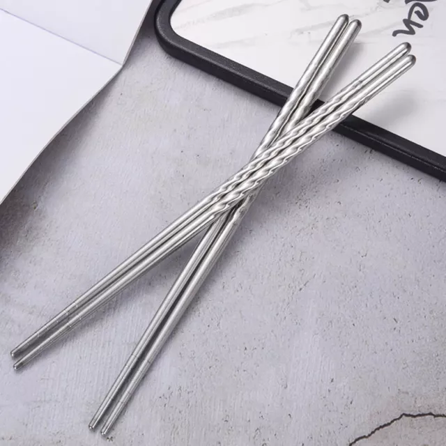 Stainless Steel  Chopsticks Round Thread Non-slip Handle Chopsticks ChopsticSE