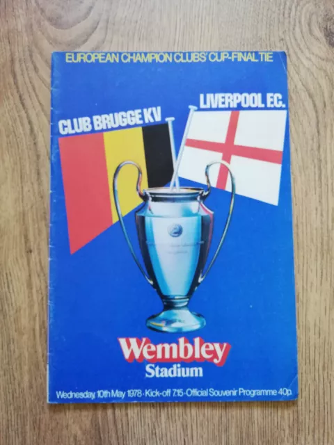 Club Brugge v Liverpool 1978 European Cup Final Football Programme