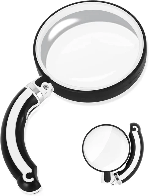 2X Magnifying Glass Folding Handheld Reading Magnifier, 100Mm Magnify Glasses Le
