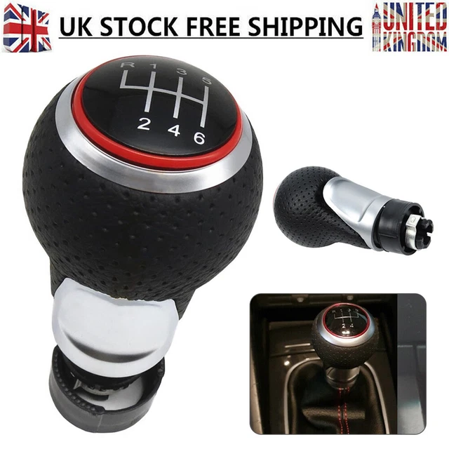 Gear Shift Stick Knob Leather Manual 6 Speed Fits For Audi A3 A4 A5 A6 S3 S4 S5