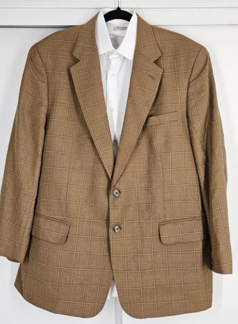 Tom James Blazer Mens Brown Check Size 43 R