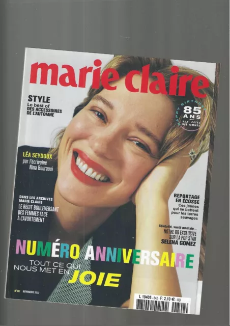 MARIE-CLAIRE-NOV. 2022-n0 ann.-85 ANS-LEA SEYDOUX/BD Séléna GOMEZ (petit format)