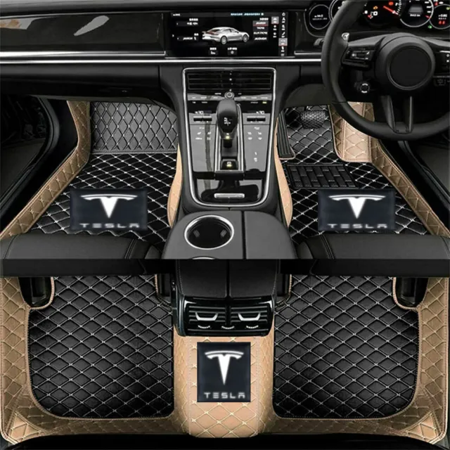 For Tesla Model X 7 Seats Car Floor Mats Waterproof Carpets Front Rear Pads Set
