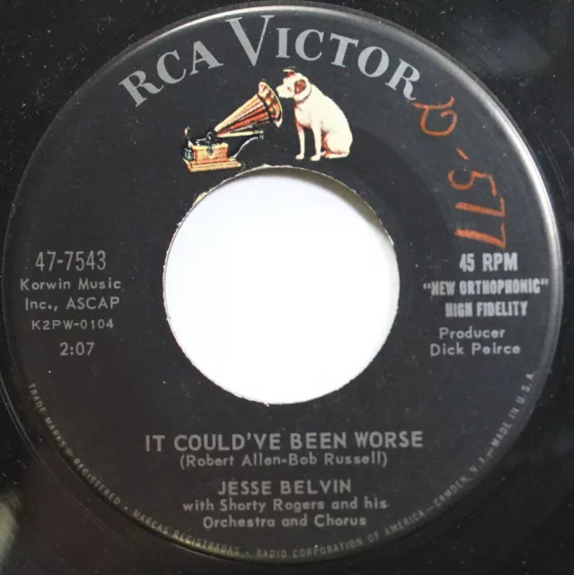 Soul 45 Jess Belvin - It Could'Ve Been Worse / Here'S A Heart On Rca Victor