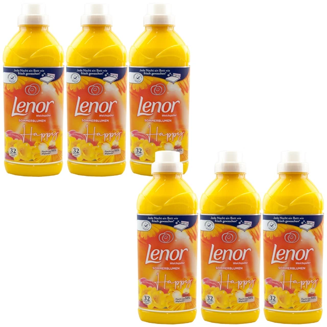 Lenor Fabric Softener Summer Flowers Happy 6 X 27.1oz = 192 Wl - Long Lasting