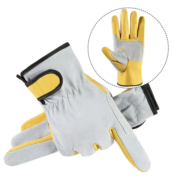 Work gloves leather welding safety protection garden wear-resistant gloves