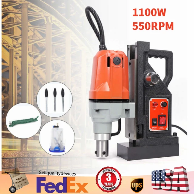 Heavy Duty Magnetic Drill Press 50mm Bore Depth 2,700 Lbs Mag Drill 550RPM 1100W