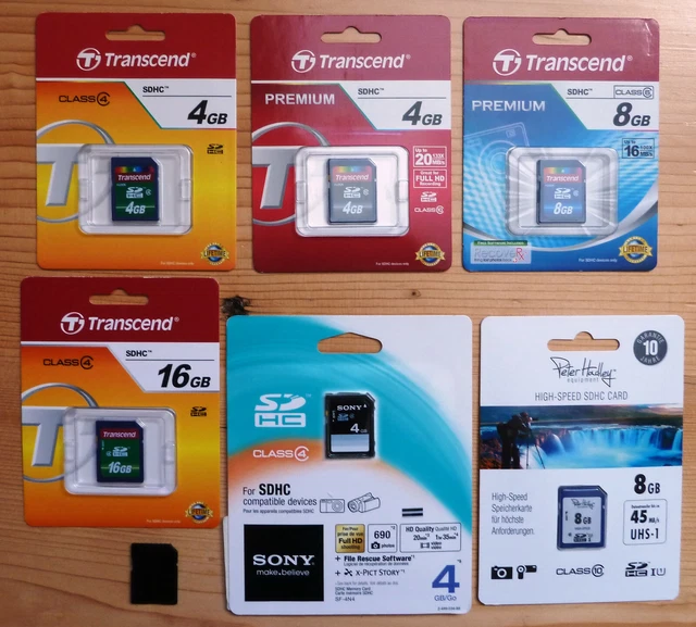 NUEVO: Transcend | Peter Hadley | 1 GB | 4 GB | 8 GB | 16 GB Premium SD SDHC UHS-1