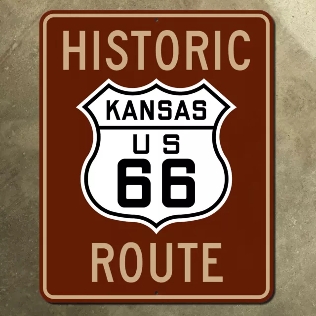 Kansas historic route US 66 Baxter Springs highway road sign mother road 10x12