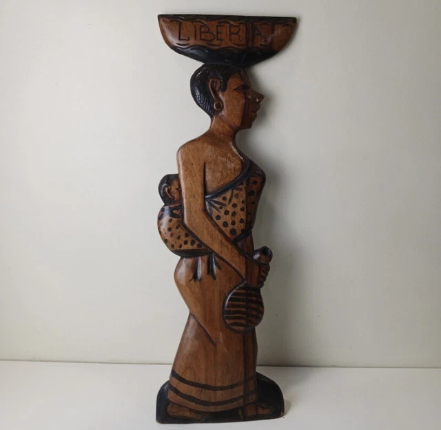 Wood Carved "Liberia" Wall Decor