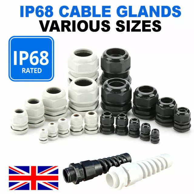 Ip68 Black Nylon Cable Glands Nut M12 M16 M20 M25 M32 Cctv Electricity Junction