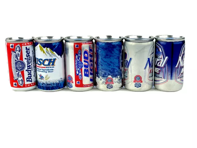 Mini Beer Cans 6 Pack Budweiser Bud Light/Ice 1998 Anheuser Busch Made in Italy 2