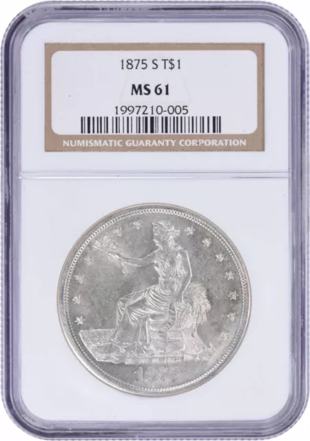1875-S Trade Silver Dollar MS61 NGC
