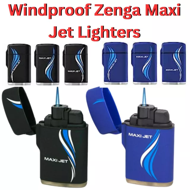 Zengaz Jet Lighter Rubber Maxi Flame Windproof Electronic Turbo Refillable Cig