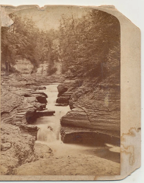 Rocky Heart Trenton Falls NY Robert Moore Stereoview c1875
