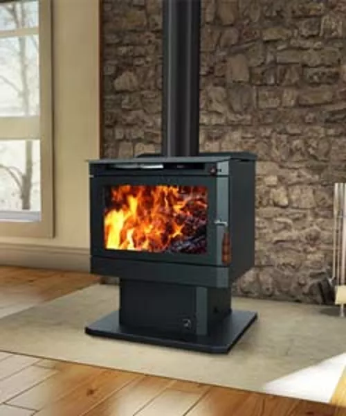 Wood Heater Ecomaxx Classic Pedestal - Metallic Black Fireplace