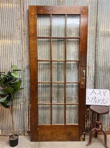 15 Pane Glass Door (37.75X90), Vintage American Door, Architectural Salvage, A28