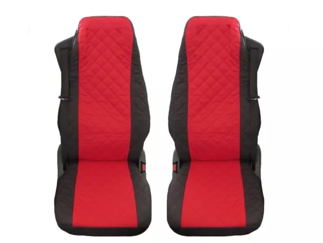 DESIGNED TO FIT Volvo FH4 , FL , FE after 2014 Truck Seat Covers BLACK RED