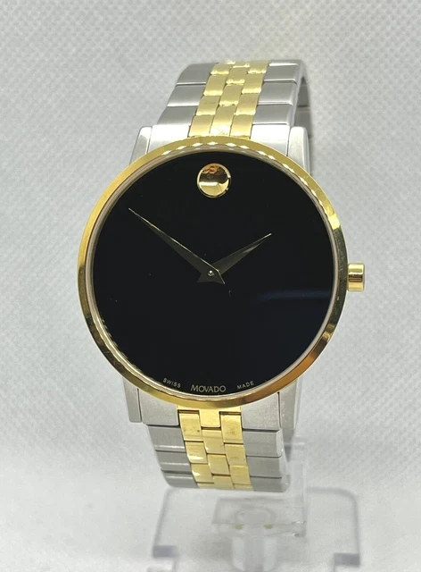 Movado Museum Classic Black Dial Two Tone Men's 40mm Watch 0607200 2
