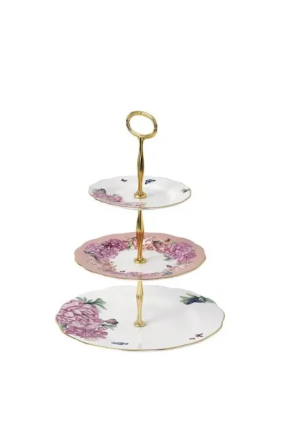 Royal Albert Miranda Kerr Friendship 3-Tier Cake Stand Bone China Floral Plates