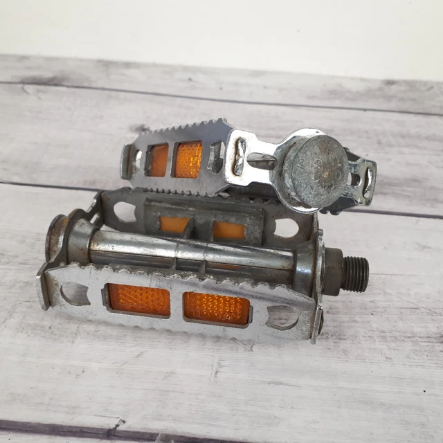 Paire De Pédales Vélo Vintage WECO - Acier Chromé - Filetage Français 14/125 - Allemagne