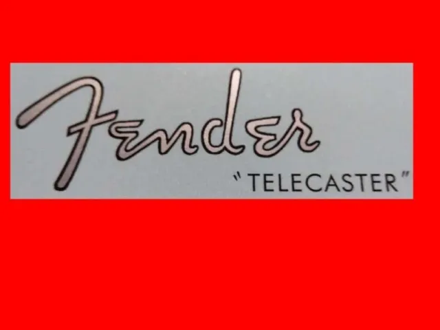 Fender '52 Telecaster Silver Metallic Waterslide Headstock Decal 2 per listing