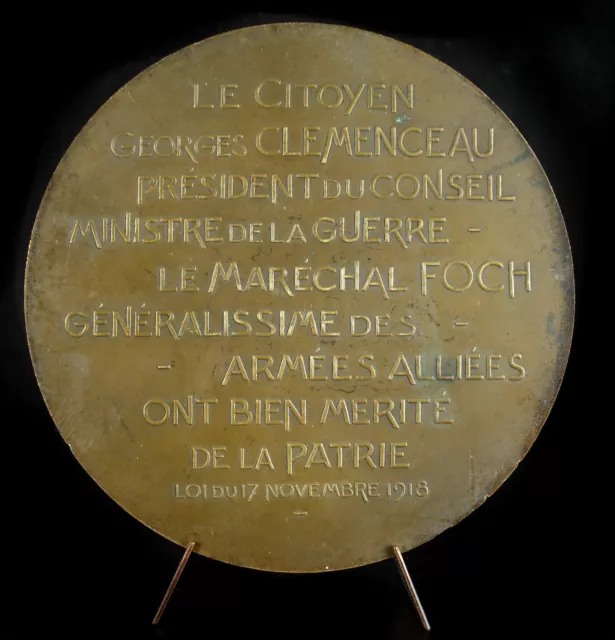 Medaille 96mm Georges Clemenceau Ferdinand Foch Dvd-Brenner Gilbault 1918 2