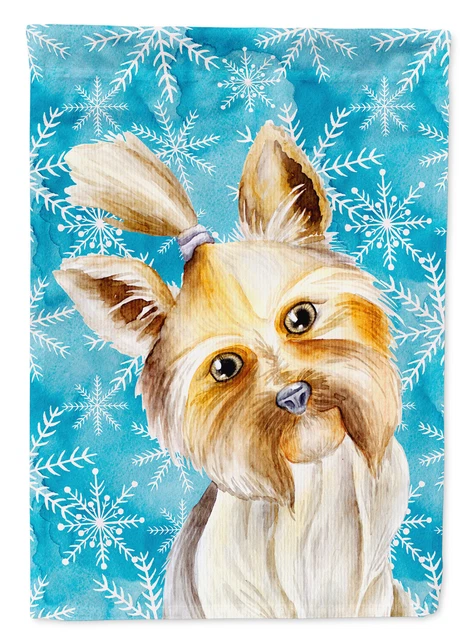 Yorkie Yorkshier Terrier Winter Flag Garden Size CK1410GF