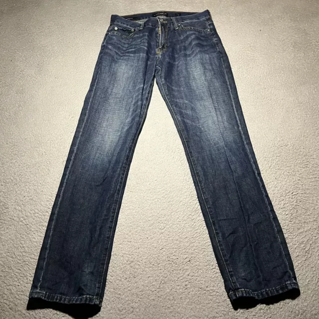 Lucky Brand 221 Straight Linen Blend Jeans Mens 31x32 Blue Denim Medium Wash