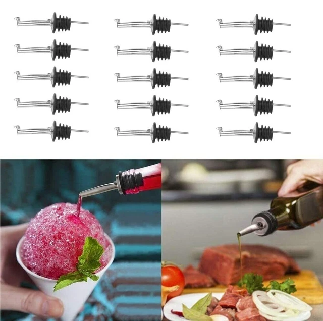 12PCS Sauce Drink Liquid Pourer Free Flow Bottle Dispenser Pour Spout Stoppers