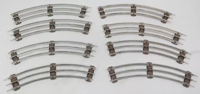 Lionel O Guage 10" Model Train Metal Curved Track Lot of 8 Pieces   TF