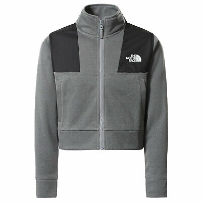 The North Face Youth Girls Surgent Full Zip Cropped Hoodie hoody Grey - Medium