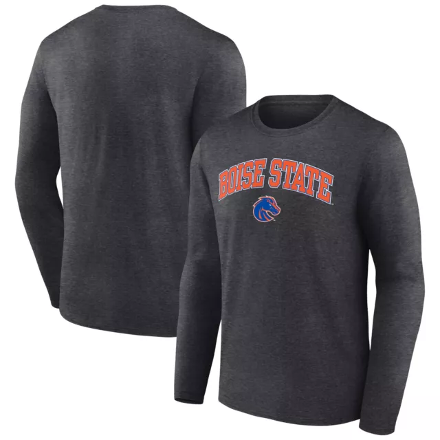 Men's Fanatics Branded Charcoal Boise State Broncos Campus Long Sleeve T-Shirt
