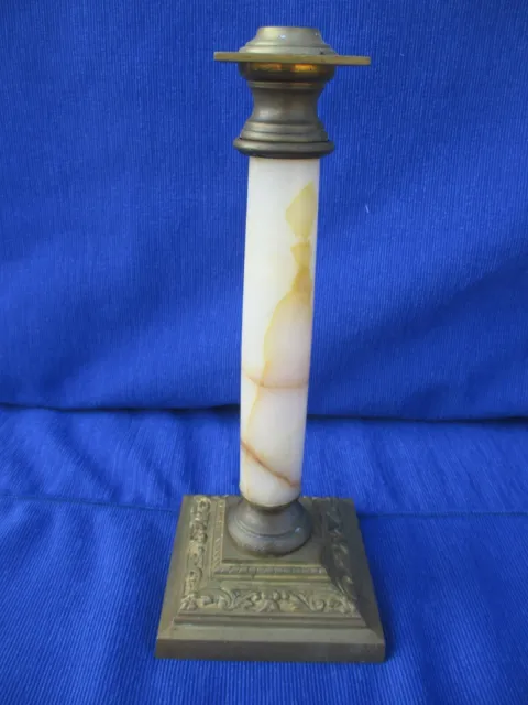 Pied de lampe à pétrole ancien en métal bronze et marbre??? Napoléon III N°1