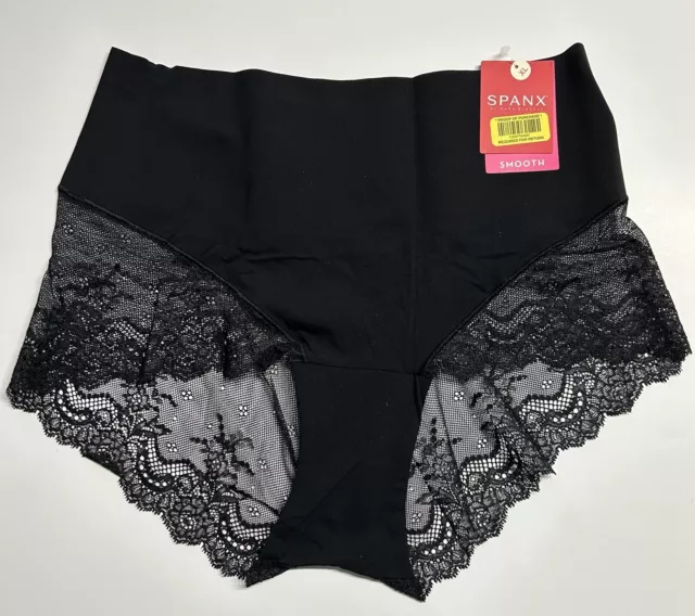 NWT - SPANX Undie-techtable Lace Hi-Hipster Panty Underwear Very Black - Size XL