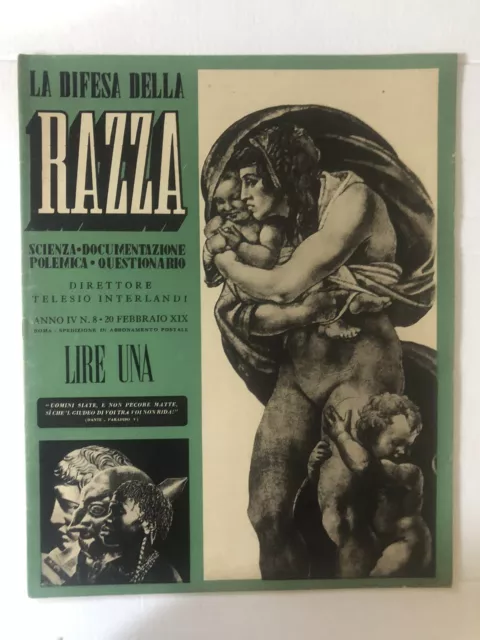 La Difesa Della Razza N. 8  Anno  Xix  ( 1941 ) T. Interlandi Fascismo