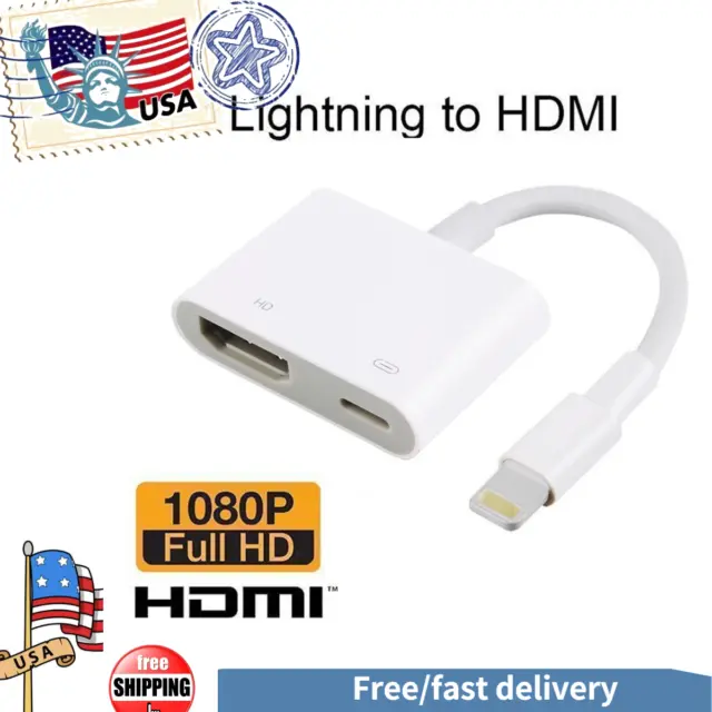 For Apple Lightning to Digital AV HDMI Adapter for iPhone iPad US