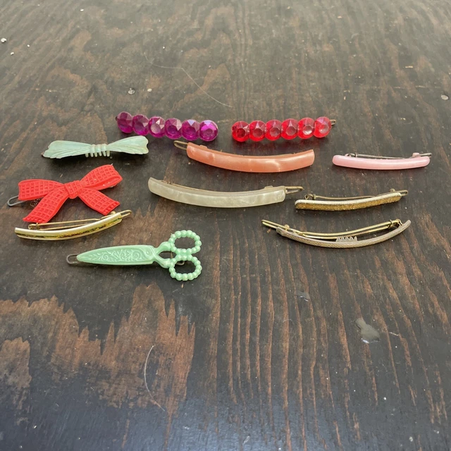 12x clip per capelli originali vintage anni '50 anni '60 forbici fiocco